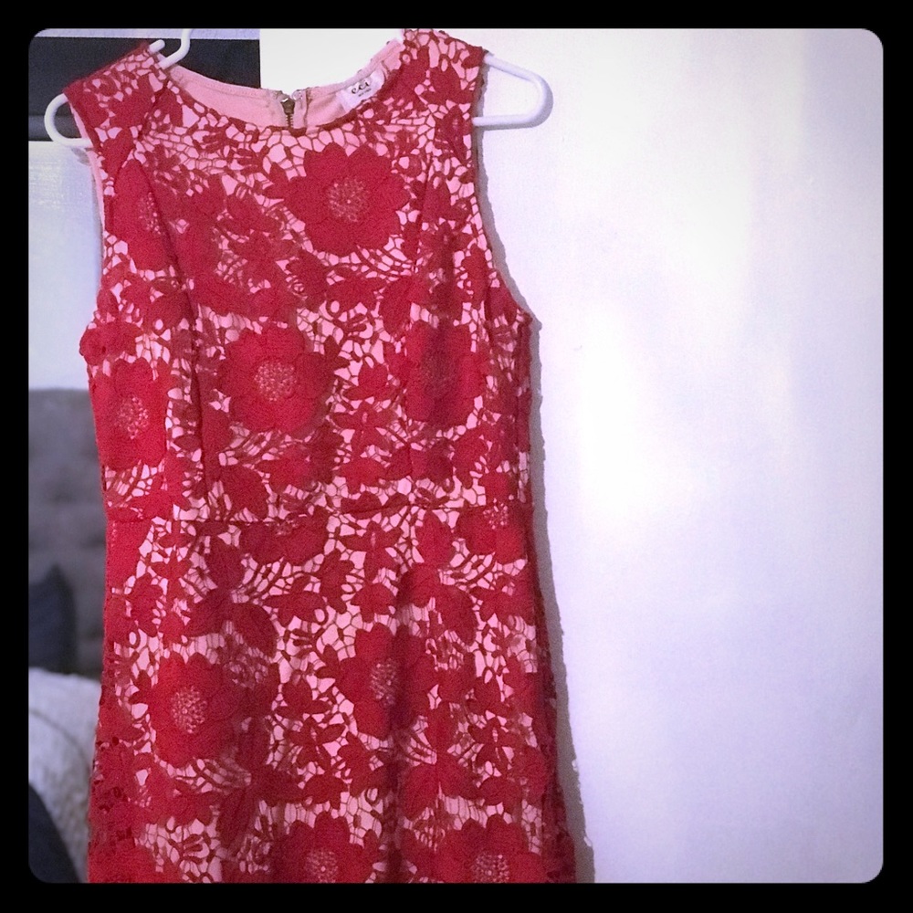 Red lace dress